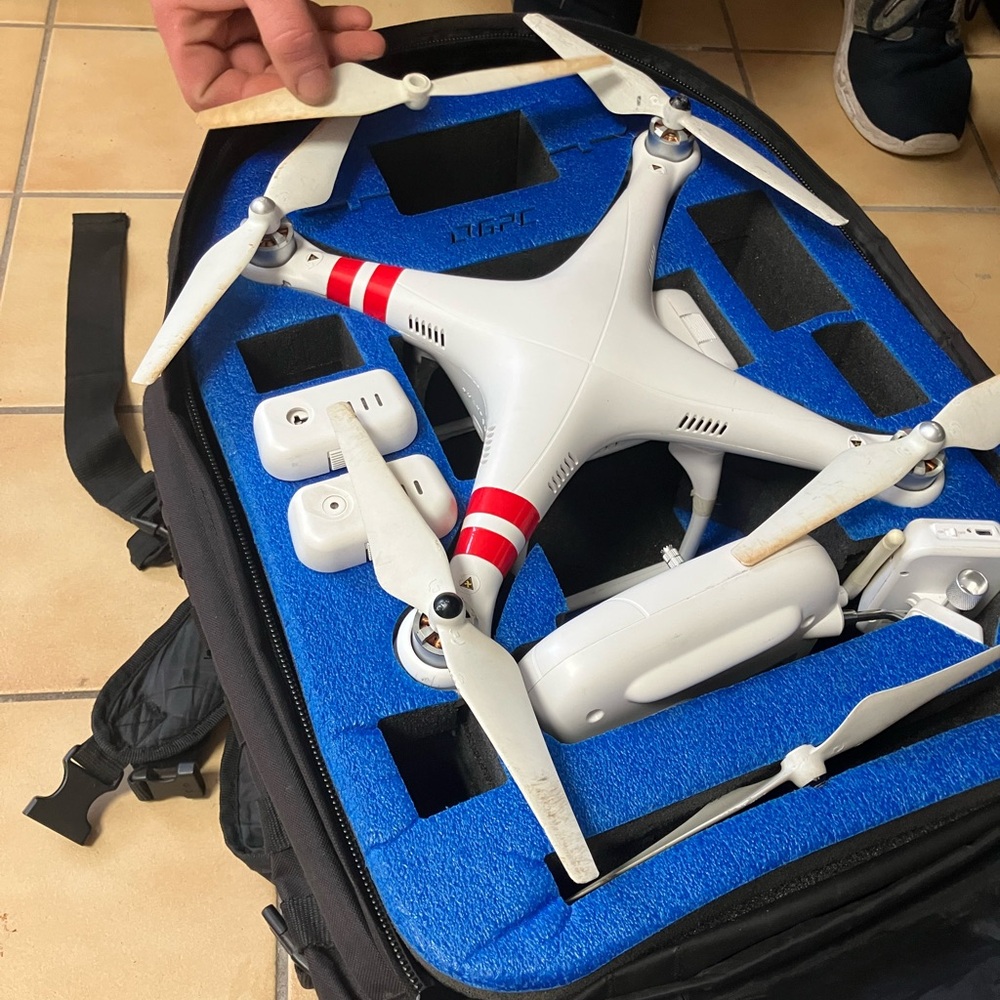 White and Red Protective Drone Case for Secure Transport